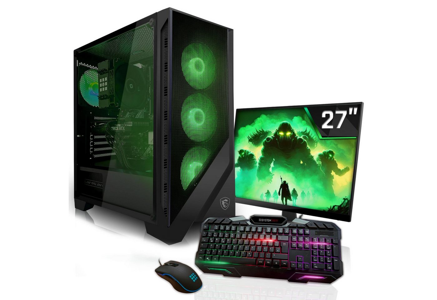 SYSTEMTREFF Basic Gaming-PC-Komplettsystem (27", Intel Core i7 14700, GeForce RTX 3060, 16 GB RAM, 1000 GB SSD) von SYSTEMTREFF