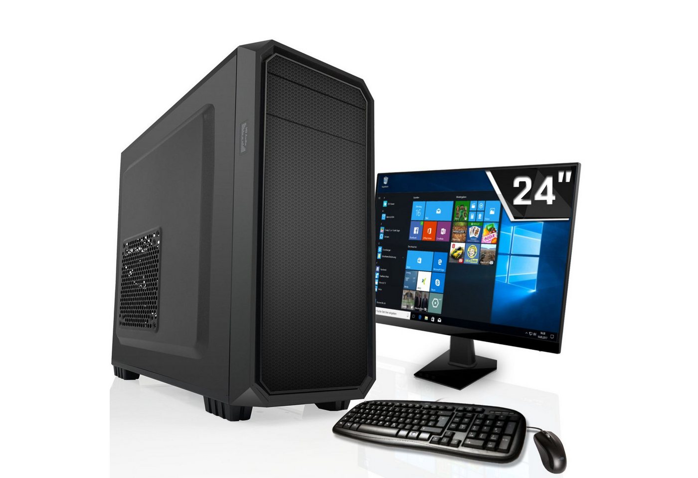 SYSTEMTREFF Business-PC-Komplettsystem (24, Intel Core i3 14100F, GT 710, 16 GB RAM, 512 GB SSD, Windows 11, WLAN)" von SYSTEMTREFF