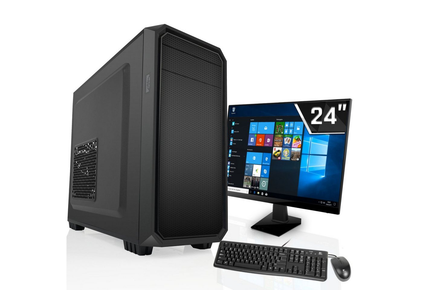 SYSTEMTREFF Business-PC-Komplettsystem (24, Intel Core i5 12400, UHD 730, 32 GB RAM, 1000 GB SSD, Windows 11, WLAN)" von SYSTEMTREFF