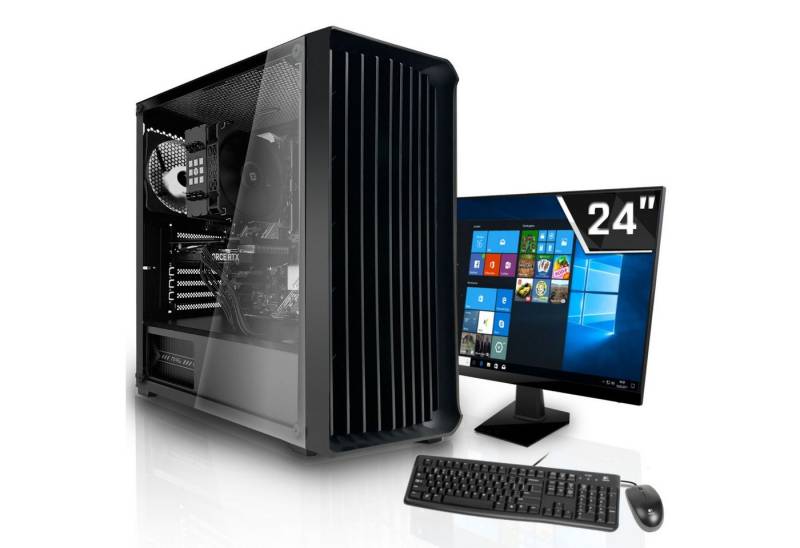SYSTEMTREFF Business-PC-Komplettsystem (24", Intel Core i3 14100, UHD 730, 16 GB RAM, 512 GB SSD) von SYSTEMTREFF
