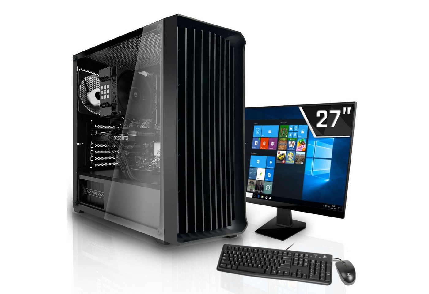 SYSTEMTREFF Business-PC-Komplettsystem (27", AMD Ryzen 7 5700G, RX Vega 8, 16 GB RAM, 512 GB SSD) von SYSTEMTREFF
