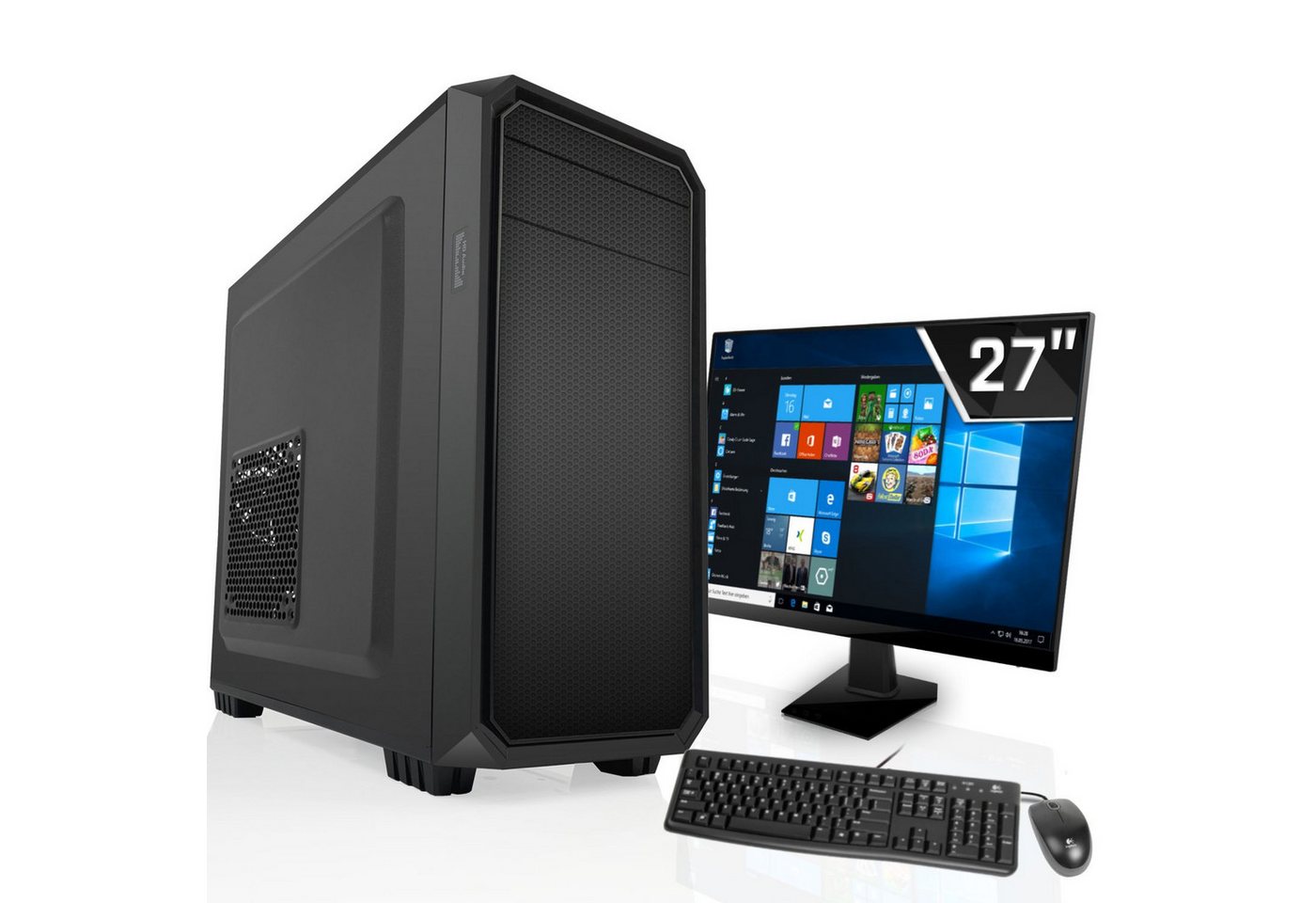 SYSTEMTREFF Business-PC-Komplettsystem (27, Intel Core i3 13100, UHD 730, 16 GB RAM, 512, 2000 GB SSD, Windows 11, WLAN)" von SYSTEMTREFF