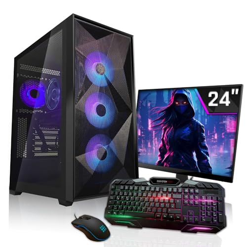 SYSTEMTREFF Gaming Komplett PC Set AMD Ryzen 5 7600 6x5.1GHz | Nvidia GeForce RTX 3060 8 GB DX12 | 512GB M.2 NVMe | 16GB DDR5 RAM | WLAN Desktop Paket Computer für Gamer, Gaming von SYSTEMTREFF