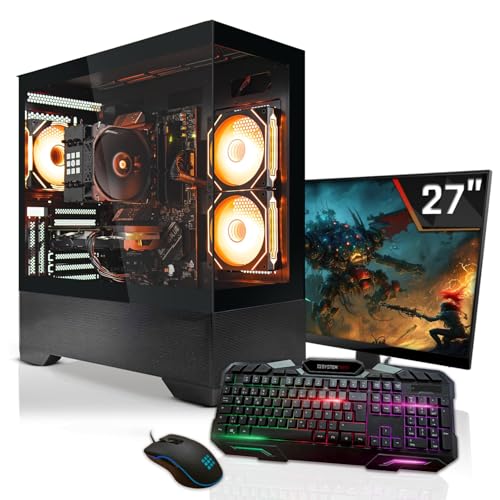 SYSTEMTREFF Gaming Komplett PC Set AMD Ryzen 7 7700X 8x5.4GHz | AMD Radeon RX 7800 XT 16GB DX12 | 1TB M.2 NVMe | 32GB DDR5 RAM | Windows 11 | 27 TFT Monitor | Desktop Paket Computer für Gamer SYSTEMTREFF Gaming Komplett PC Set AMD Ryzen 7 7700X 8x5.4GHz | AMD Radeon RX 7800 XT 16GB DX12 | 1TB M.2 NVMe | 32GB DDR5 RAM | Windows 11 | 27 TFT Monitor | Desktop Paket Computer für Gamer von SYSTEMTREFF