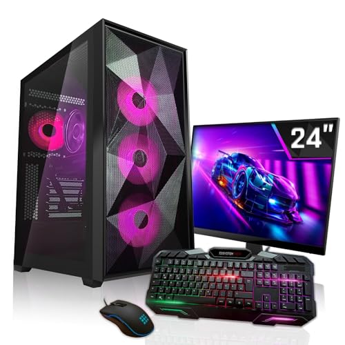 SYSTEMTREFF Gaming Komplett PC Set Intel Core i5-13400F 10x4.6GHz | AMD Radeon RX 6650 XT DX12 | 1TB M.2 NVMe | 16GB DDR4 RAM | WLAN Desktop Paket Computer für Gamer, Gaming von SYSTEMTREFF