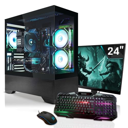 SYSTEMTREFF Gaming Komplett PC Set Intel Core i5-13600KF 14x5.1GHz | Nvidia GeForce RTX 4060 8GB DX12 | 1TB M.2 NVMe | 16GB DDR4 RAM | WLAN Desktop Paket Computer für Gamer, Gaming von SYSTEMTREFF