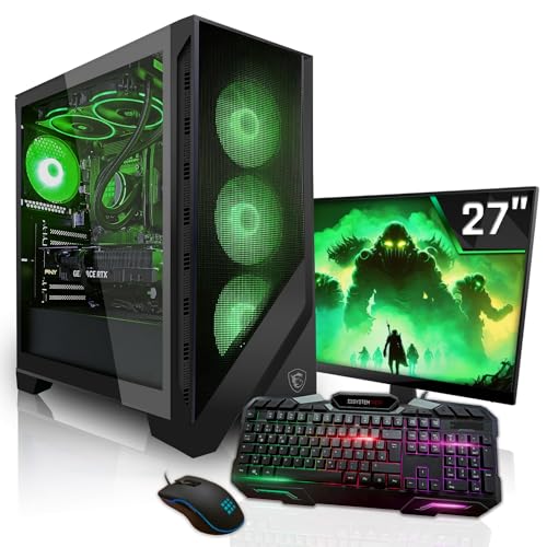 SYSTEMTREFF Gaming Komplett PC Set Intel Core i9-12900F 16x5.1GHz | Nvidia GeForce RTX 4070 Ti 12GB DX12 | 1TB M.2 NVMe + 2TB HDD | 32GB DDR5 RAM | WLAN Desktop Paket Computer für Gamer, Gaming von SYSTEMTREFF