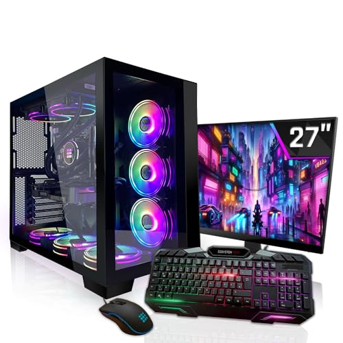 SYSTEMTREFF Gaming Komplett PC Set Intel Core i9-12900KF 16x5.2GHz | Nvidia GeForce RTX 4090 24GB DX12 | 2TB M.2 NVMe + 2TB HDD | 32GB DDR5 RAM | WLAN Desktop Paket Computer für Gamer, Gaming von SYSTEMTREFF