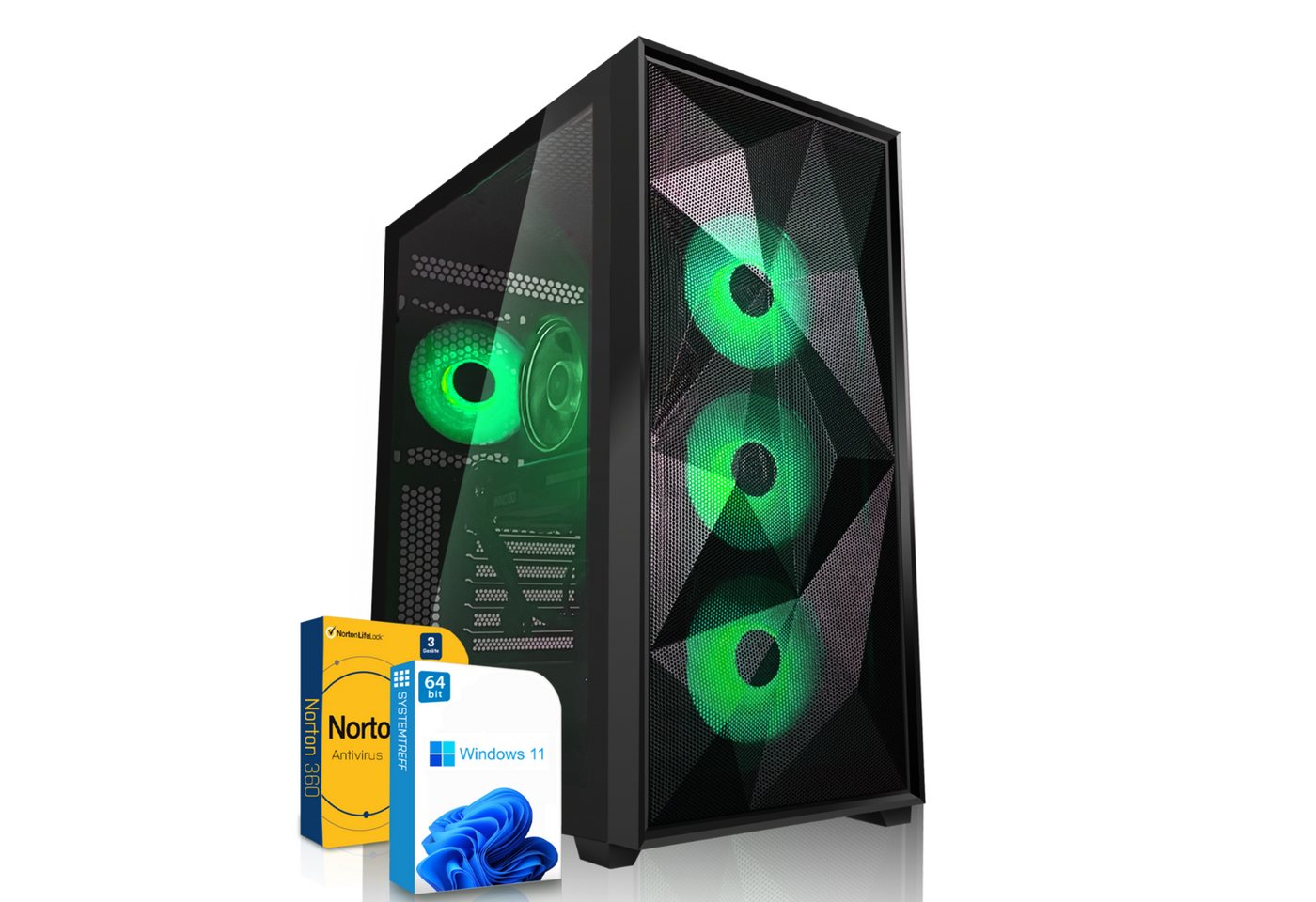 SYSTEMTREFF Gaming-PC (AMD Ryzen 5 5600X, GeForce RTX 4060 Ti, 32 GB RAM, 1000 GB SSD, Luftkühlung, Windows 11, WLAN) von SYSTEMTREFF