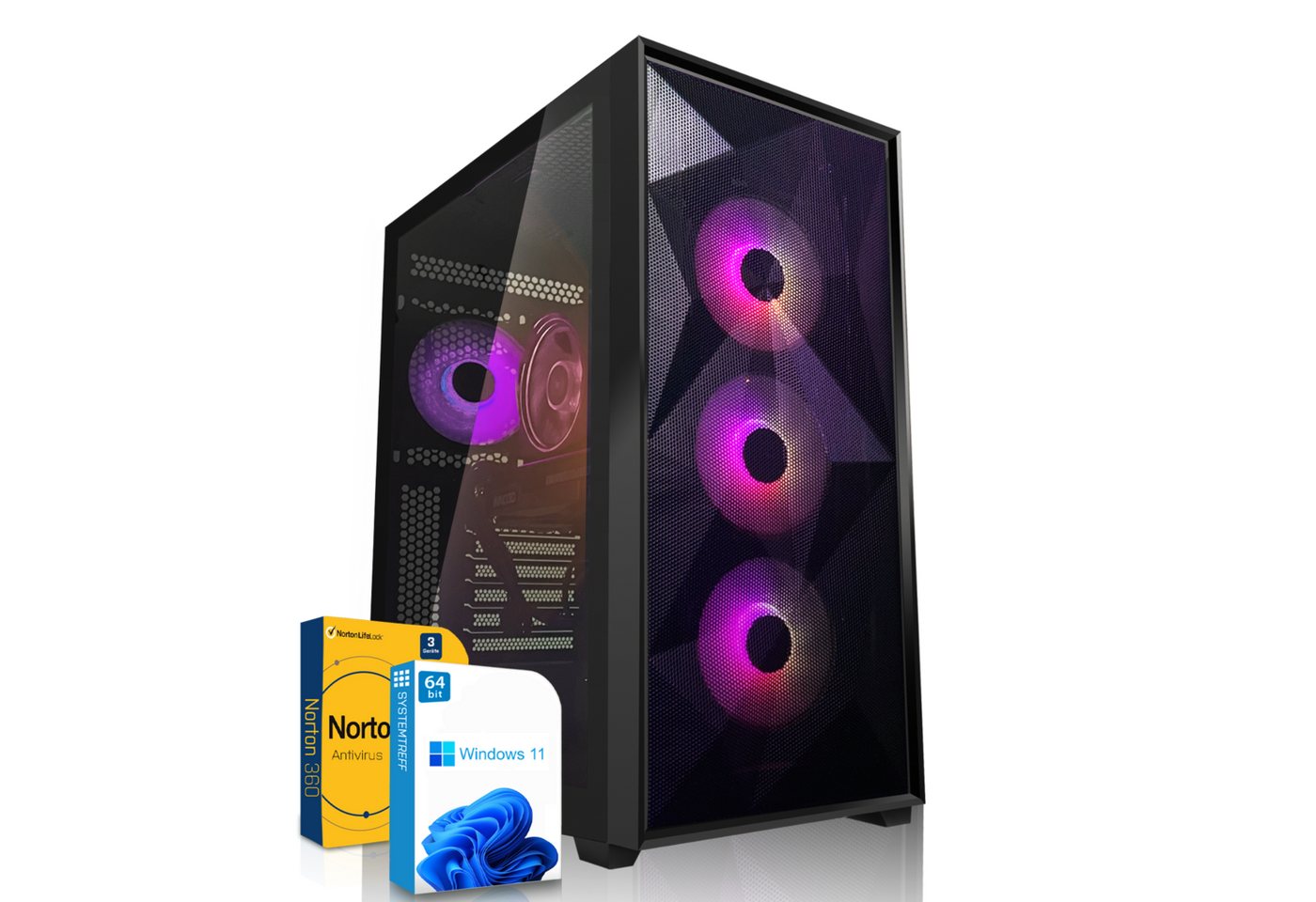 SYSTEMTREFF Gaming-PC (AMD Ryzen 7 5700X, GeForce RTX 4070 Super, 32 GB RAM, 1000 GB SSD, Luftkühlung, Windows 11, WLAN) von SYSTEMTREFF
