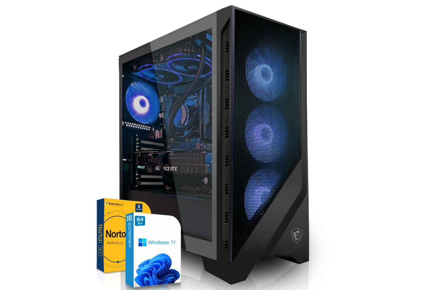 SYSTEMTREFF Gaming-PC (AMD Ryzen 9 7950X, GeForce RTX 4090, 32 GB RAM, 2000 GB SSD, Wasserkühlung, Windows 11, WLAN) von SYSTEMTREFF