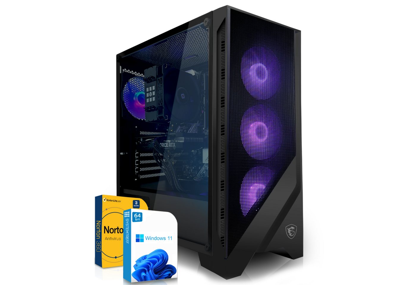 SYSTEMTREFF Gaming-PC (Intel Core i5 14400, GeForce RTX 4060 Ti, 32 GB RAM, 1000 GB SSD, Luftkühlung, Windows 11, WLAN) von SYSTEMTREFF