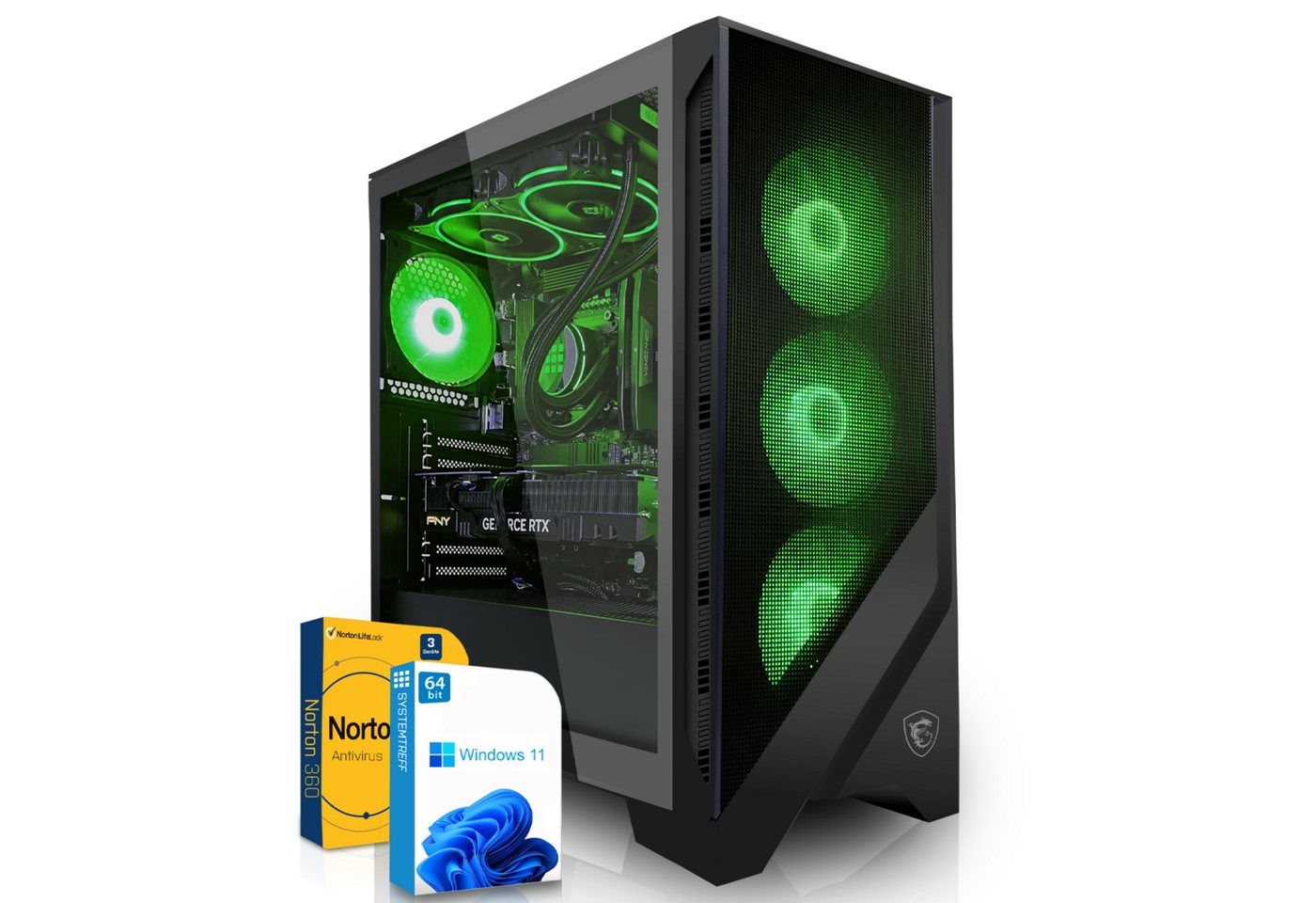 SYSTEMTREFF Gaming-PC (Intel Core i9 12900KF, GeForce RTX 4070 Super, 32 GB RAM, 1000 GB SSD, Wasserkühlung, Windows 11, WLAN) von SYSTEMTREFF