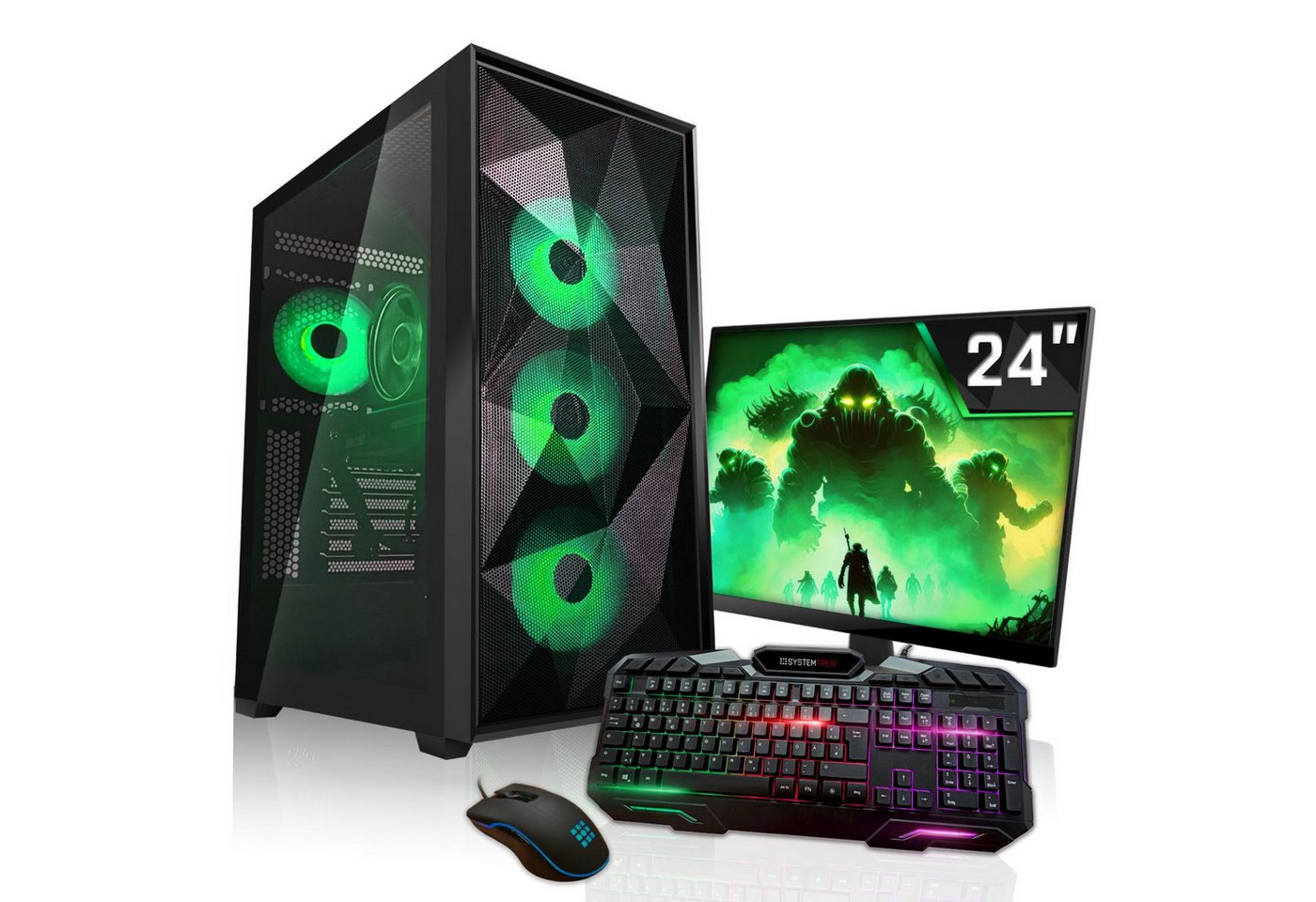 SYSTEMTREFF Gaming-PC-Komplettsystem (24, AMD Ryzen 5 7600X, GeForce RTX 4070 Super, 32 GB RAM, 1000 GB SSD, Windows 11, WLAN)" von SYSTEMTREFF