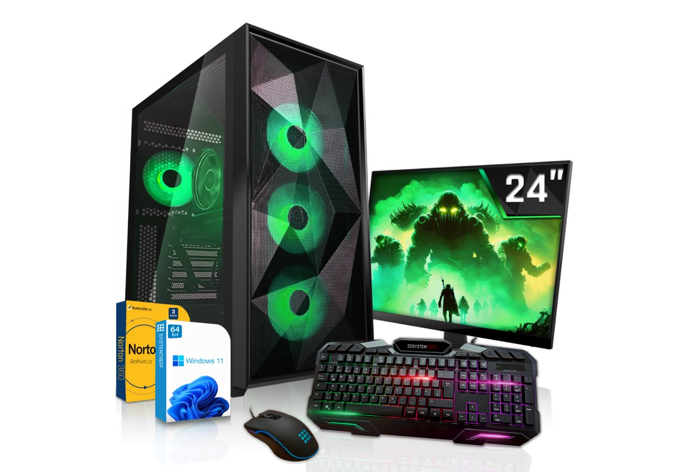 SYSTEMTREFF Gaming-PC-Komplettsystem (24, Intel Core i5 12600K, Radeon RX 6750 XT, 32 GB RAM, 1000 GB SSD, Windows 11, WLAN)" von SYSTEMTREFF