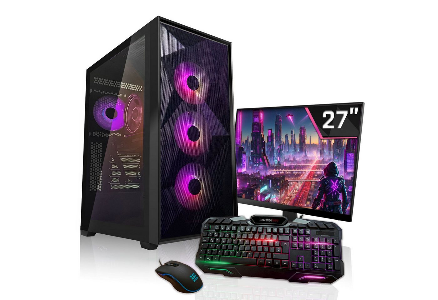 SYSTEMTREFF Gaming-PC-Komplettsystem (27, AMD Ryzen 7 5800X3D, GeForce RTX 4070 Super, 32 GB RAM, 1000 GB SSD, Windows 11, WLAN)" von SYSTEMTREFF