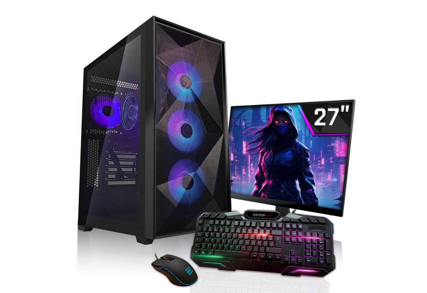 SYSTEMTREFF Gaming-PC-Komplettsystem (27, AMD Ryzen 7 7700X, Radeon RX 6900 XT, 32 GB RAM, 1000 GB SSD, Windows 11, WLAN)" von SYSTEMTREFF