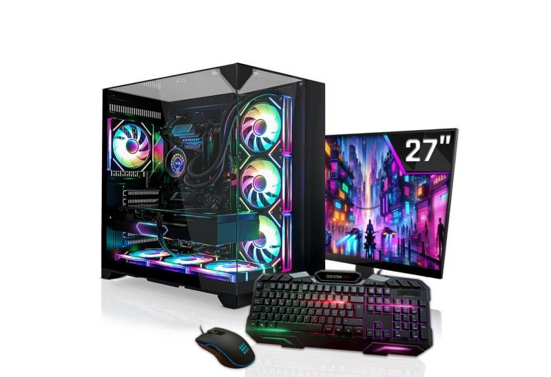 SYSTEMTREFF Gaming-PC-Komplettsystem (27", Intel Core i9 12900KF, Radeon RX 7800 XT, 32 GB RAM, 2000 GB HDD, 2000 GB SSD) von SYSTEMTREFF