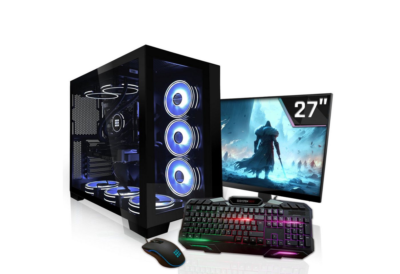 SYSTEMTREFF Gaming-PC-Komplettsystem (27, Intel Core i9 14900, GeForce RTX 4070 Ti Super, 32 GB RAM, 1000 GB SSD, Windows 11, WLAN)" von SYSTEMTREFF