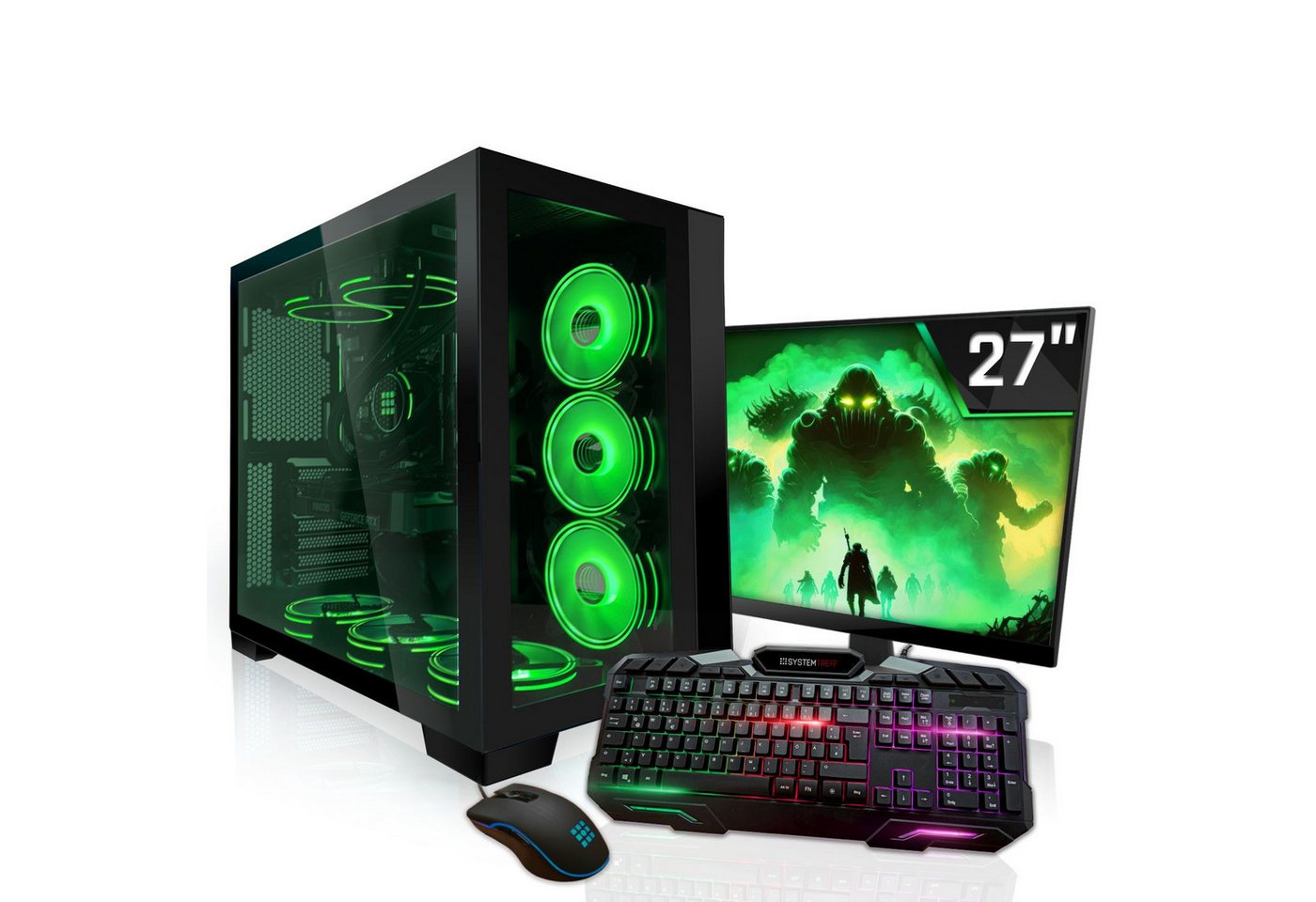 SYSTEMTREFF Gaming-PC-Komplettsystem (27, Intel Core i9 14900F, GeForce RTX 4070 Ti Super, 32 GB RAM, 1000 GB SSD, Windows 11, WLAN)" von SYSTEMTREFF