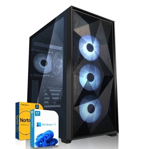 SYSTEMTREFF High-End Gaming PC AMD Ryzen 5 7600X 6x5.3GHz | Nvidia GeForce RTX 4070 12GB DX12 | 1TB M.2 NVMe | 32GB DDR5 RAM | WLAN Desktop Computer Rechner für Gamer, Zocker & Streamer von SYSTEMTREFF