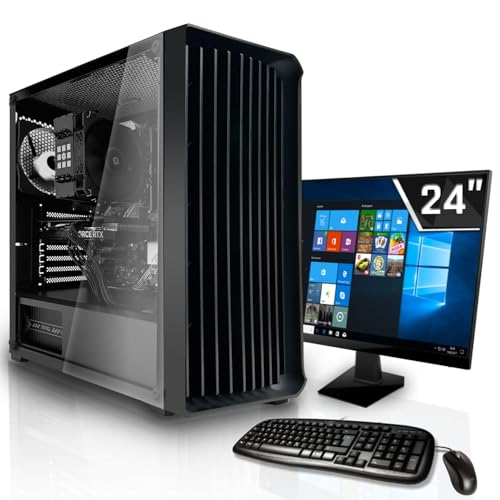 SYSTEMTREFF Office Komplett PC Set AMD Ryzen 5 PRO 4650G 6x4.2GHz | AMD RX Vega 7 4K HDMI DX12 | 1TB M.2 NVMe | 16GB DDR4 RAM | WLAN Silent Desktop Paket Computer Rechner für Büro Business Multimedia von SYSTEMTREFF