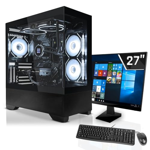 SYSTEMTREFF Office Komplett PC Set Intel Core i9-14900K 24x6GHz | UHD 770 4K HDMI DX12 | 1TB M.2 NVMe | 32GB DDR5 RAM | WLAN Silent Desktop Paket Computer Rechner für Büro Business Multimedia von SYSTEMTREFF