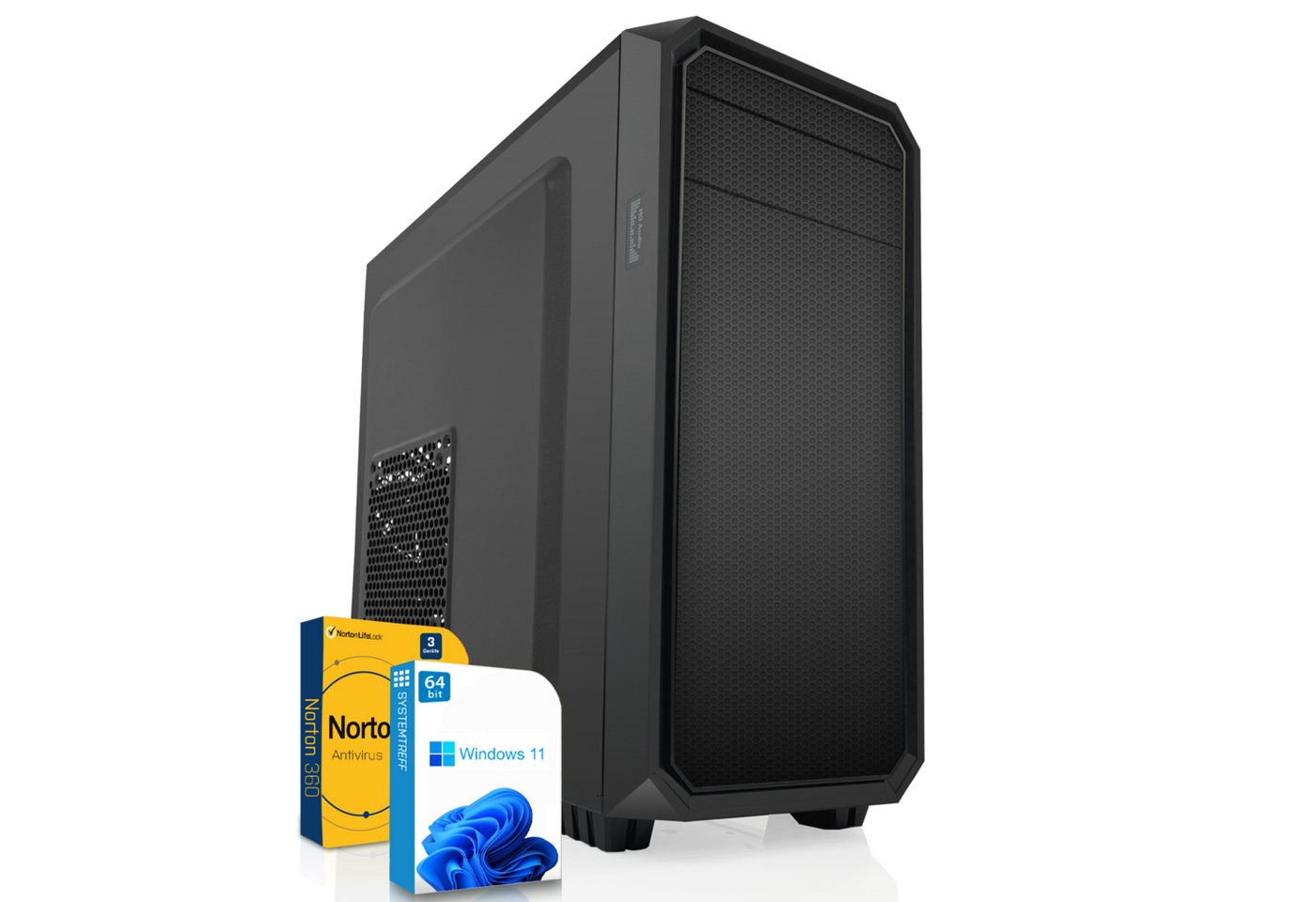 SYSTEMTREFF PC (AMD Ryzen 3 4300G, RX Vega 6, 16 GB RAM, 256 GB SSD, Luftkühlung, Windows 11, WLAN) von SYSTEMTREFF