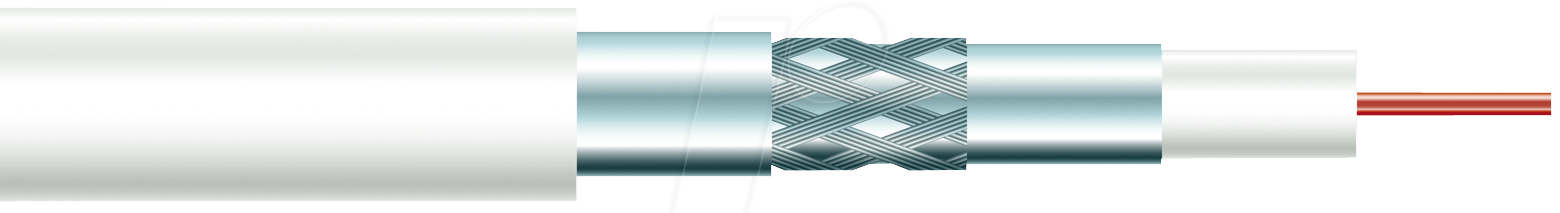 75100AKZ-3SF-100 - Koaxialkabel, Ø 6,8 mm, 120 dB, 100 m, weiß von SYTRONIC