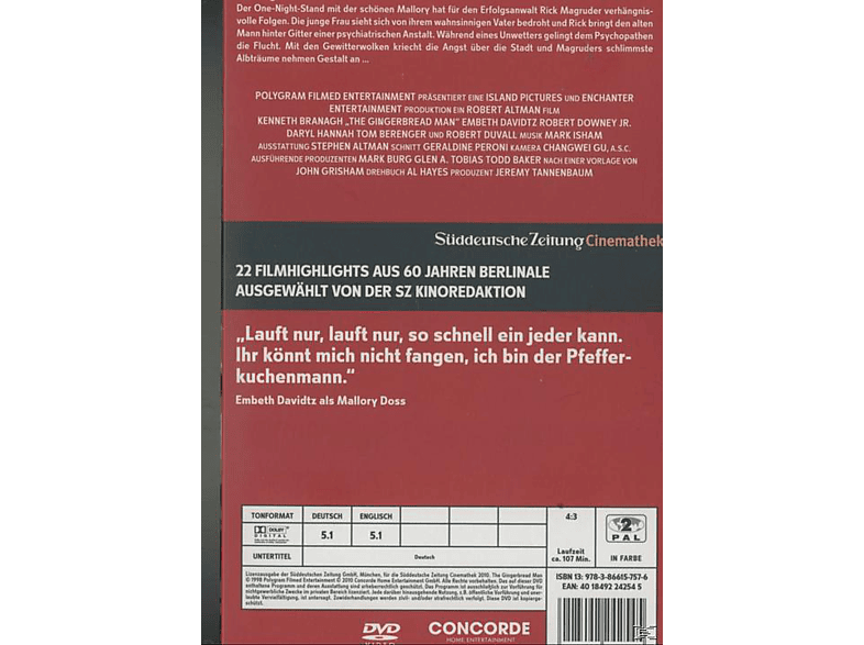 THE GINGERBREAD MAN - SZ BERLINALE 16 DVD THE GINGERBREAD MAN - SZ BERLINALE 16 DVD von SZ - VERLA