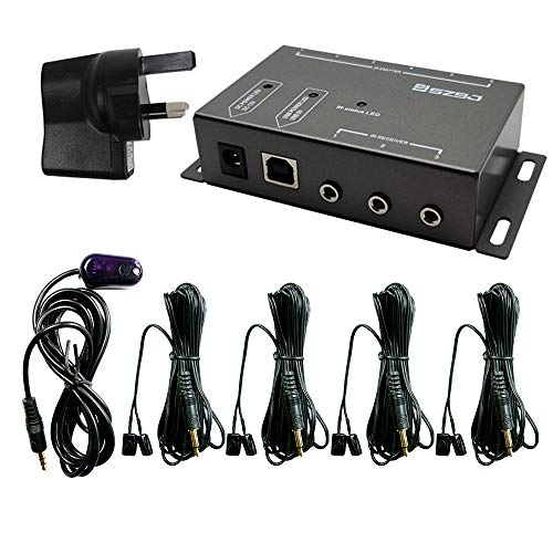 SZBJ IR Repeater, IR-Fernrepetition, Infrarot-Fernbedienungs-Extender-Kit BD108, Vier Doppelkopf-IR-Emitter SZBJ IR Repeater, IR-Fernrepetition, Infrarot-Fernbedienungs-Extender-Kit BD108, Vier Doppelkopf-IR-Emitter von SZBJ