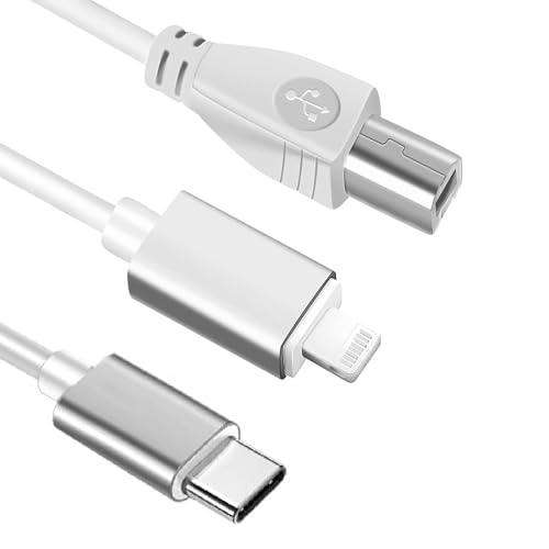 SZBJSMF USB B auf Midi Kabel, 1m/3.3ft OTG Kabel für Typ C Iphone 2 in1, IOS, Kompatibel mit Piano, Keyboard, Audio Interface von SZBJSMF