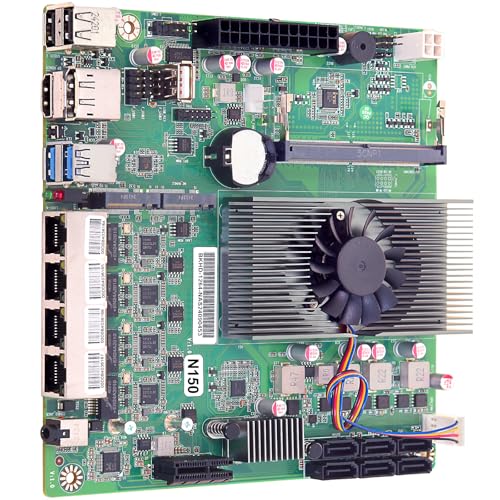 N150 NAS Motherboard, NAS Motherboard CPU Kombination, Mini ITX Mainboard mit 12. Alder Lake N100 N150, Mini ITX Board für NAS Server zum Selbermachen mit CPU Lüfter von SZBOX