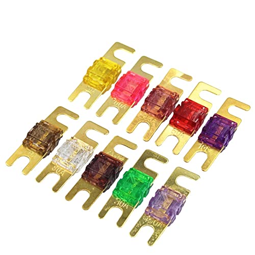 SZBTQMUW ANL vergoldete Bolzen-Autosicherungen Mini-Autoradio-Audio-AFS-Sicherung 20A 30A 40A 50A 60A 70A 80A 100A 125A 150A 175A 200A(175A) von SZBTQMUW