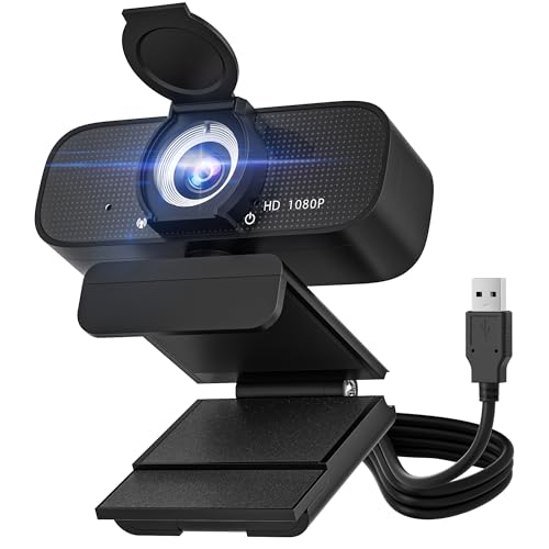 SZGIARUY Full HD Webcam with Built-in Microphone and Rotatable Tripod, 1080P Video and Wide Angle Camera, Privacy Cover, for Desktop PC or Laptop Computer von SZGIARUY
