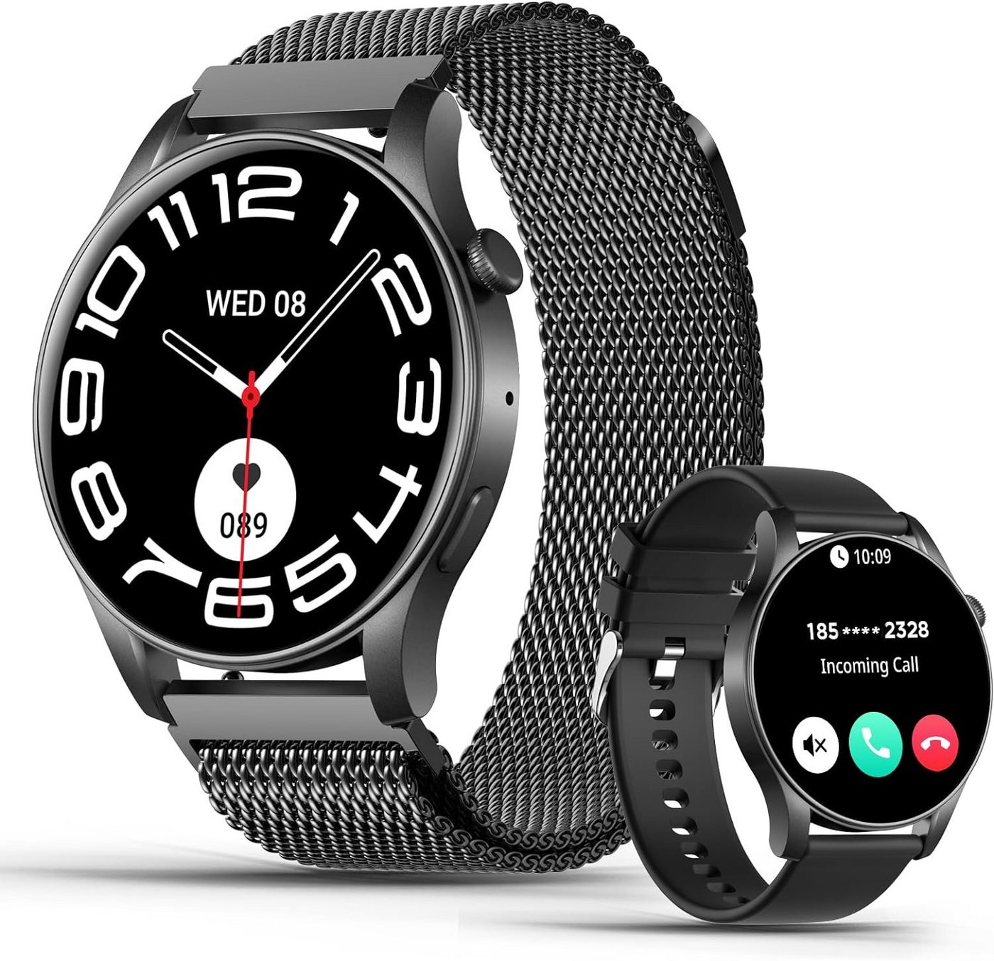 SZHELEJIAM Smartwatch (1,43 Zoll, Android, iOS), mit Telefonfunktion, Sportuhr Schrittzähler mit Herzfrequenz,SpO2 IP67 von SZHELEJIAM