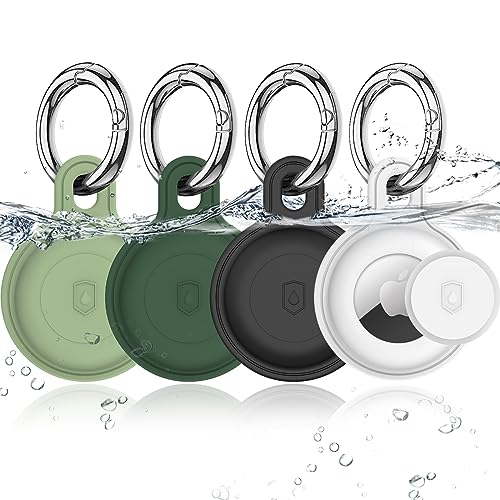 SZJCLTD Airtag-Halter, IPX8 wasserdichter Silikon-Airtag-Schlüsselanhänger für Apple Airtag, schützende, kratzfeste Airtag-Hülle für Hundehalsband, Katzenhalsband, Geldbörse, Schlüssel, 4 Stück SZJCLTD Airtag-Halter, IPX8 wasserdichter Silikon-Airtag-Schlüsselanhänger für Apple Airtag, schützende, kratzfeste Airtag-Hülle für Hundehalsband, Katzenhalsband, Geldbörse, Schlüssel, 4 Stück von SZJCLTD