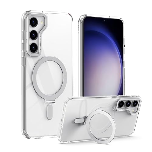 Hülle für Samsung Galaxy S23 6.1" Handyhülle mit MagSafe [Unsichtbar Ring Halter Ständer] [Clear Nie Vergilbung] Schutzhülle, Militärnorm Rundumschutz Stoßfest Kratzfeste Case(Durchsichtig) von SZJLDS