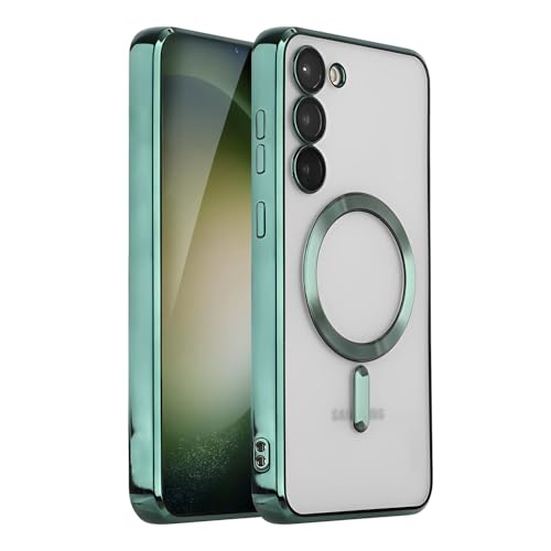 Hülle für Samsung Galaxy S23 Plus [mit Kameraschutz] Magnetisch mit MagSafe Clear Handyhülle,Nie Vergilbung Premium TPU Dünne Weiches Silikon Stoßfest Case (Grün) von SZJLDS