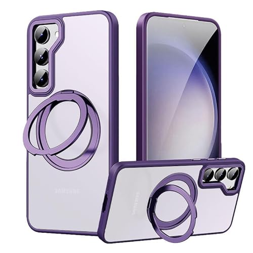 Hülle für Samsung Galaxy S24 Plus Handyhülle [Stark Magnetisch][Kompatibel mit MagSafe][360°Unsichtbarem Ring Ständer] Militärnorm Rundumschutz Stoßfest Kratzfeste Schutzhülle,Matt Case (Lila) von SZJLDS