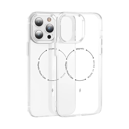SZJLDS Clear Hülle für iPhone 15 Pro Max - [Nie Vergilbung] Transparent Handyhülle Kompatibel mit Magsafe, Dünn Crystal Schutzhülle mit Metall Kameraschutz Kratzfeste Stoßfest Case (Durchsichtig) von SZJLDS