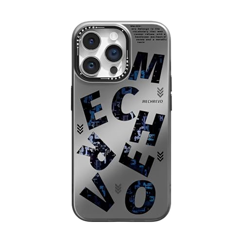 SZJLDS Hülle Kompatibel mit iPhone 14 Pro MaxBuchstabenmuster Handyhülle Rundumschutz Stoßfest Schutzhülle,Mechanischer Stil Case (Blau) von SZJLDS