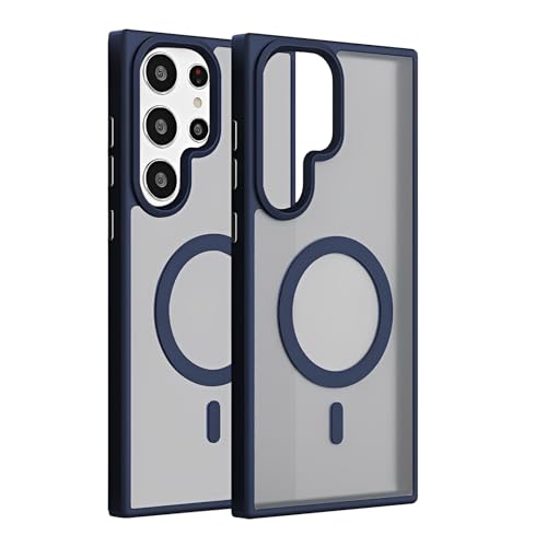 SZJLDS Hülle für Samsung Galaxy S23 Ultra 6.8" Handyhülle Magnetisch Kompatibel mit Magsafe, Dünn Matt Transparent Rückseite Schutzhülle Stoßfest Anti-Kratzt Case handyhülle Minimalismus (Blau) SZJLDS Hülle für Samsung Galaxy S23 Ultra 6.8" Handyhülle Magnetisch Kompatibel mit Magsafe, Dünn Matt Transparent Rückseite Schutzhülle Stoßfest Anti-Kratzt Case handyhülle Minimalismus (Blau) von SZJLDS