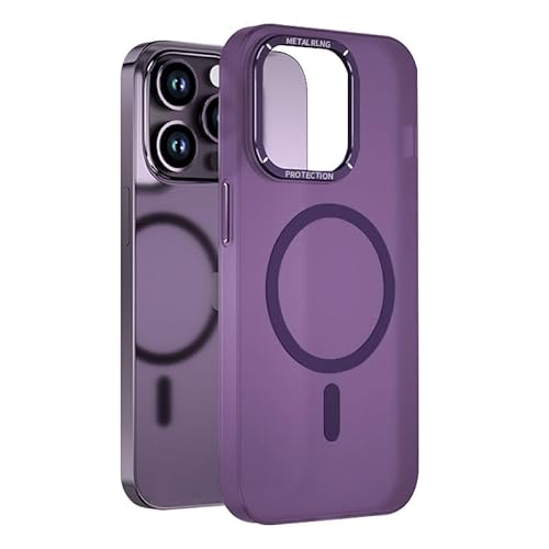 SZJLDS Hülle für iPhone 14 Pro Max - Magnetische Handyhülle Kompatibel mit Magsafe, Transluzente Mattem Finish Hard PC Schutzhülle Anti-Fingerabdruck Kratzfeste Stoßfest Case (Lila) von SZJLDS