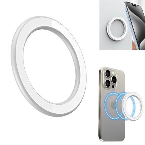 SZJLDS Magnetische Wandhalterung Aufkleber Kompatibel mit iPhone 12/13/14/15 Serie&Magnetic hülle, Mag-Safe Wandaufkleber Magnetring Halter mit Selbstklebende Kleben (Weiß) von SZJLDS