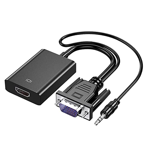 SZJUNXIAO VGA auf HDMI Adapter mit Audio und Stromkabel, VGA auf HDMI Konverter 1080P @ 60 Hz, Adapter VGA auf HDMI, kompatibel mit VGA-Stecker und HDMI-Buchse für TV-Projektoren Monitore von SZJUNXIAO