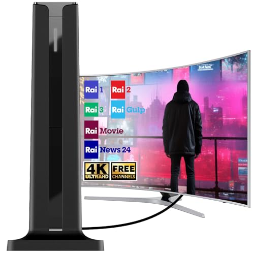 Interne TV-Antenne für digitales terrestrisches TV – Empfang 4K/1080p, kompatibel mit DVB-T/DVB-T2, einfache Installation, lange Reichweite für HDTV, VHF/UHF und freie Kanäle Interne TV-Antenne für digitales terrestrisches TV – Empfang 4K/1080p, kompatibel mit DVB-T/DVB-T2, einfache Installation, lange Reichweite für HDTV, VHF/UHF und freie Kanäle von SZKALAK
