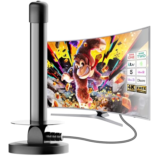 TV-Antenne für den Innenbereich, Freeview-Antenne mit Signalverstärker, starker Magnetfuß für einfache Installation, Smart-TV-Antenne für 4K/1080P, kompatibel mit allen Fernsehern TV-Antenne für den Innenbereich, Freeview-Antenne mit Signalverstärker, starker Magnetfuß für einfache Installation, Smart-TV-Antenne für 4K/1080P, kompatibel mit allen Fernsehern von SZKALAK