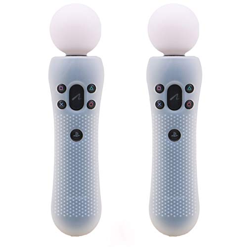2 x Silikon-Gummi-Schutzhülle für Playstation PS4 VR Move PS Move Motion Controller, Weiß von SZLG