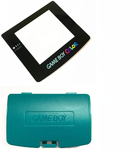 Akkudeckel für Rücktür, inkl. Glas-Bildschirmlinse für Nintendo Game Boy Color GBC Ersatz (Blaugrün) von SZLG